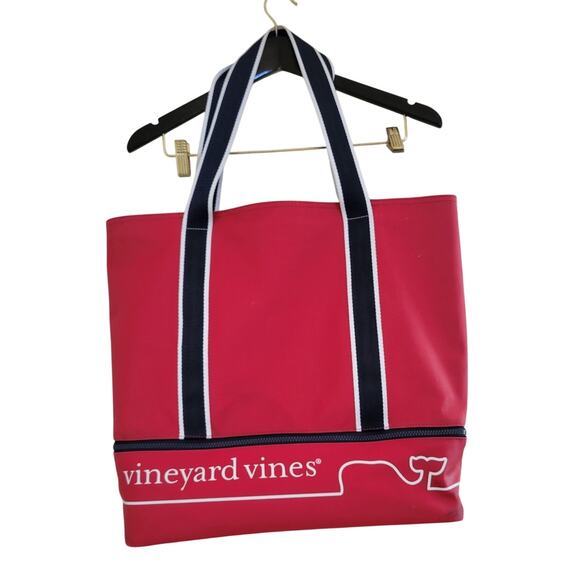 Vineyard Vines Whale Beach Bag Waterproof Nylon Mesh Bottom With Zipper - Picture 1 of 5